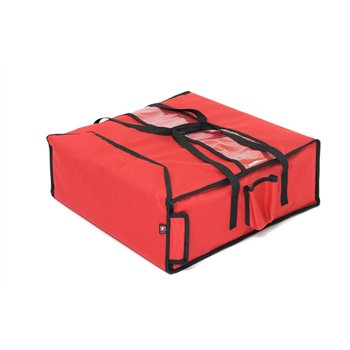 Taška na 4 pizzy, velikost XL, 50x50 cm, s rámem a vyhříváním, červená