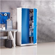 Kovová skříň Style, 1900x1000x400 mm, bílá, modré dveře