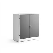 Kovová skříň Style, 1000x1000x400 mm, bílá, tmavě šedé dveře