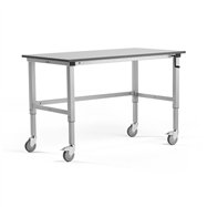 Mobilní pracovní stůl Motion, 1500x800 mm, nosnost 150 kg, šedá deska HPL