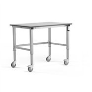 Mobilní pracovní stůl Motion, 1200x800 mm, nosnost 150 kg, šedá deska HPL