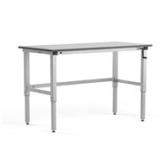 Pracovní stůl Motion, manuální zdvih, nosnost 150 kg, 1500x600 mm, šedá deska HPL
