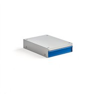 Zásuvková jednotka Solid, 1 zásuvka, šedá/modrá