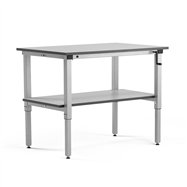 Pracovní stůl Motion, se spodní policí, 1200x800 mm, nosnost 150 kg, šedá deska HPL