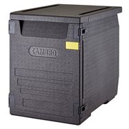 Termoizolační box Cam GoBox® s předním plněním pro nádoby 600x400 mm, bez drážek, 155 l, černý