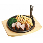 Litinové servírovací pánve udrží jídlo teplé a atraktivní pro servírování. Vhodné pro steaky nebo bifteky.