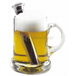 Ohřívátko piva se stojánkem v nerezovém provedení. Průměr 6 cm a výška 16,5.