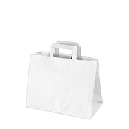 Papírová taška 32+16x24cm bílá, 50 ks