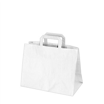 Papírová taška 32+16x24cm bílá, 50 ks