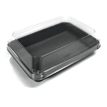 Lunch box černá/transparentní 185x134x54mm, 200 ks