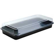 Lunch box černá/transparentní 270x135x54mm, 160 ks