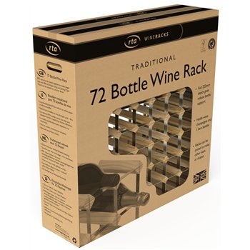Stojan na víno RTA na 72 lahví, světlý dub - pozinkovaná ocel/sestavený