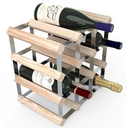 Stojan na víno RTA na 12 lahví, přírodní borovice - pozinkovaná ocel / rozložený