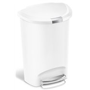 Pedálový odpadkový koš SIMPLEHUMAN – 50 l, půlkulatý, plast, bílý