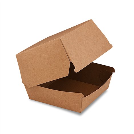Hamburger box hnědý 11x11x9 cm, 50 ks v balení