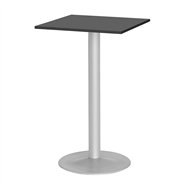 Barový stůl Bianca, 70x70 cm, HPL, černý, podnože hliníkový lak