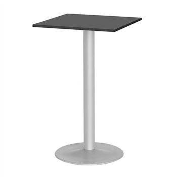 Barový stůl Bianca, 70x70 cm, HPL, černý, podnože hliníkový lak