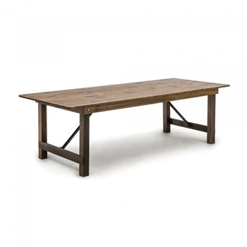 Skládací dřevěný jídelní stůl FERMETTE LOW, 255 x 100 x 74 cm, Borovice