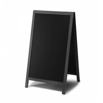 Dřevěné áčko s křídovou tabulí Velikost / formát: 680 x 1200 mm, Barva rámu: Černá 