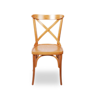 Restaurační dřevěná židle CROSS-BACK WOOD, hnědá