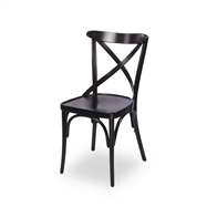 Restaurační dřevěná židle CROSS-BACK WOOD, černá