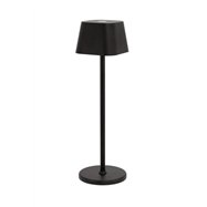 Akumulátorová stolní lampička SECURIT GEORGINA se stmíváním, čtvercový klobouček, černá