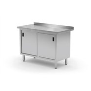 Přístěnný stůl se skříňkou s posuvnými dveřmi – svařovaný 1000x600x(H)850 mm