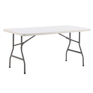 Cateringový stůl HOTELUM 183 LIGHT 1/2, 183 cm, bílý se skládací deskou stolu