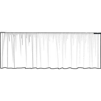 Zvlněná rautová sukně pro mobilní pódium, 410 x 40 cm, černá