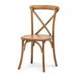 Crossback je stohovatelná židle a je k dispozici v jilmovém dřevě.