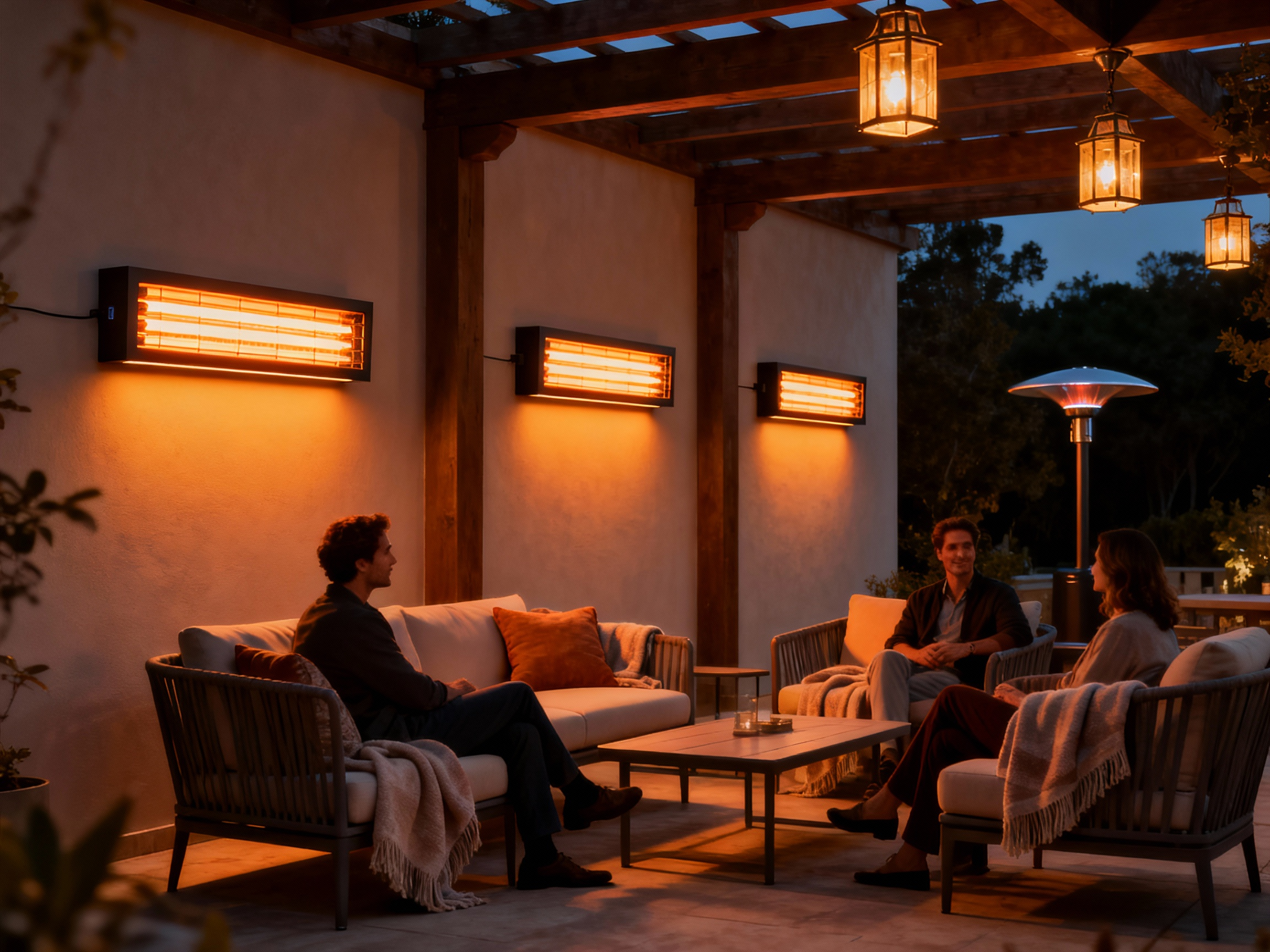 Infračervené zářiče na terase